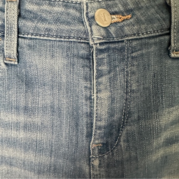 Anthropologie Pilcro Slim Straight Frayed Hem Denim Jeans Ankle Size 31 Tall - Picture 13 of 16